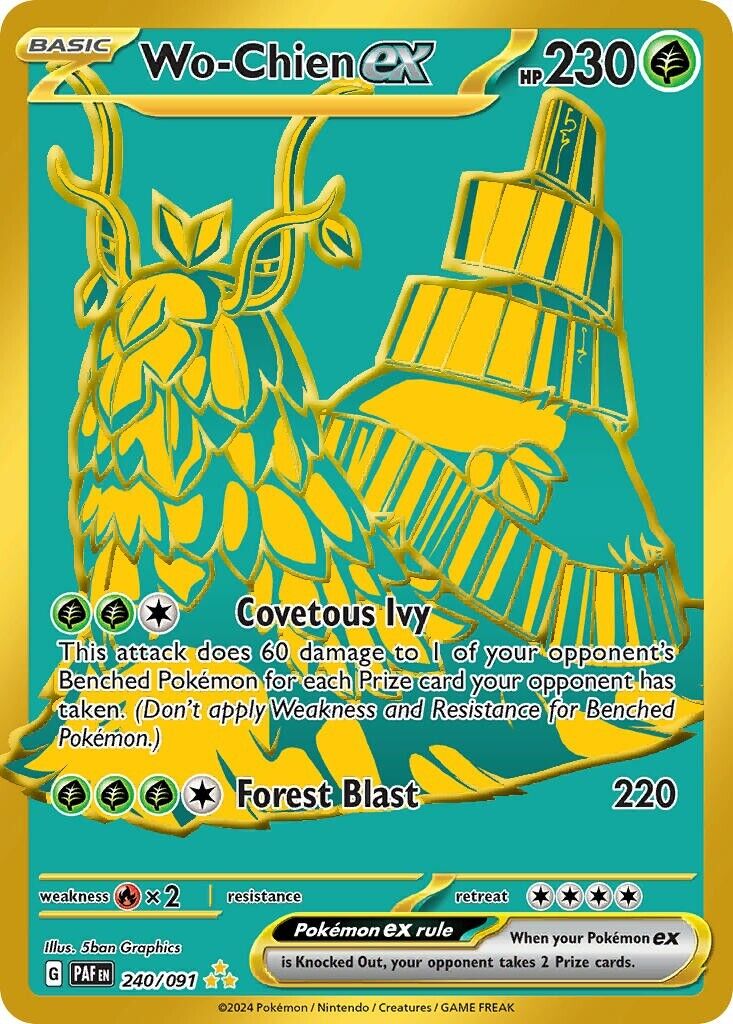 Wo-Chien ex 240/091 S&V Paldean Fates Hyper Rare Pokemon Card Mint/NM