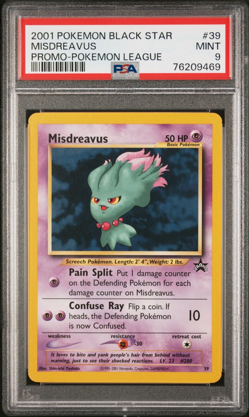 Misdreavus 39 Pokemon League Black Star Promo PSA 9 Pokemon Card