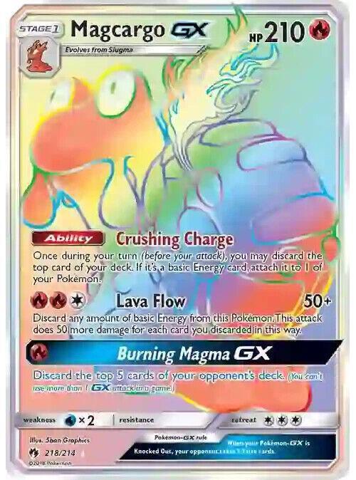 Magcargo GX 218/214 SM Lost Thunder Secret Rare Pokemon Card Mint/NM