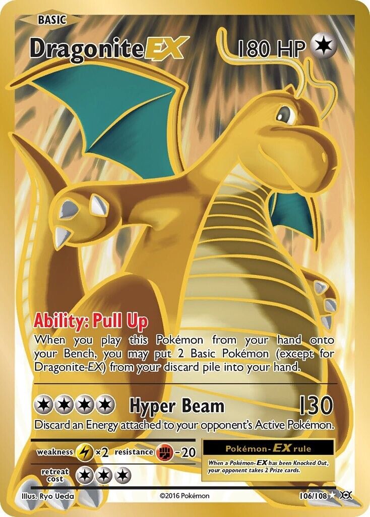 rare dragonite pokemon card Dragonite EX XY 106/108 Ultra Rare Full Art Evolutions – PokePhD