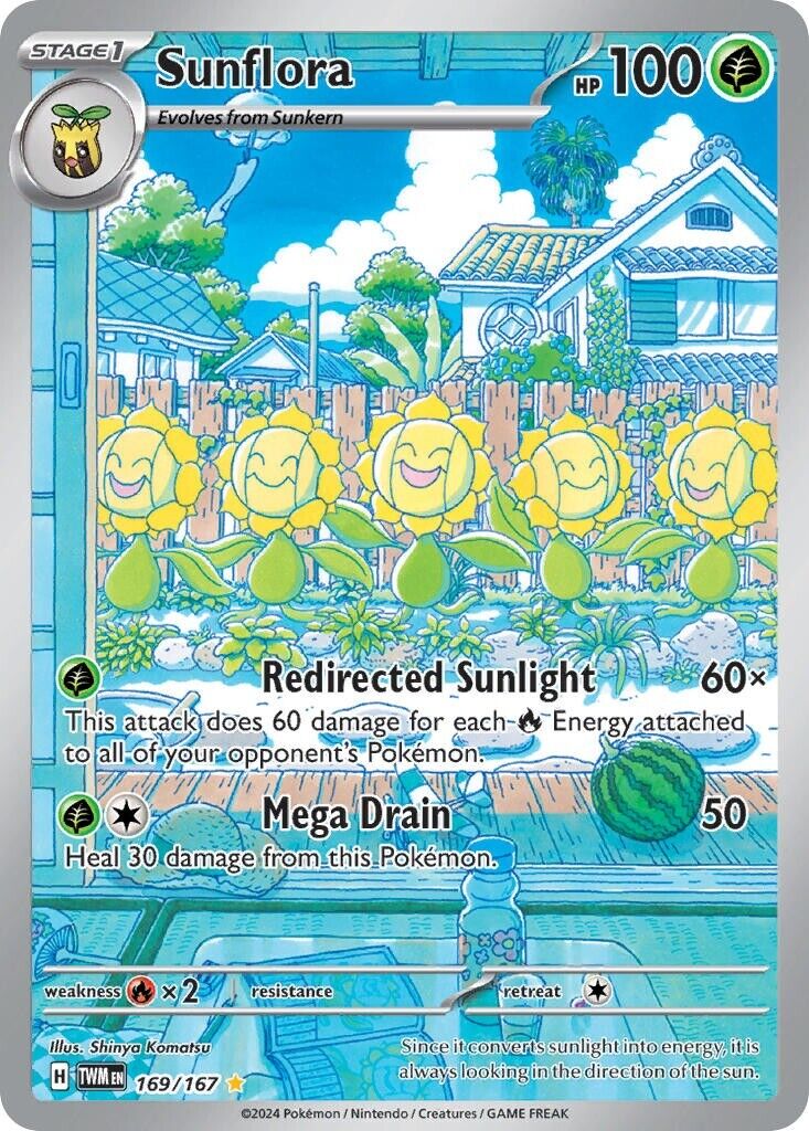 Sunflora 169/167 S&V Twilight Masquerade Illustration Rare Pokemon Card NM