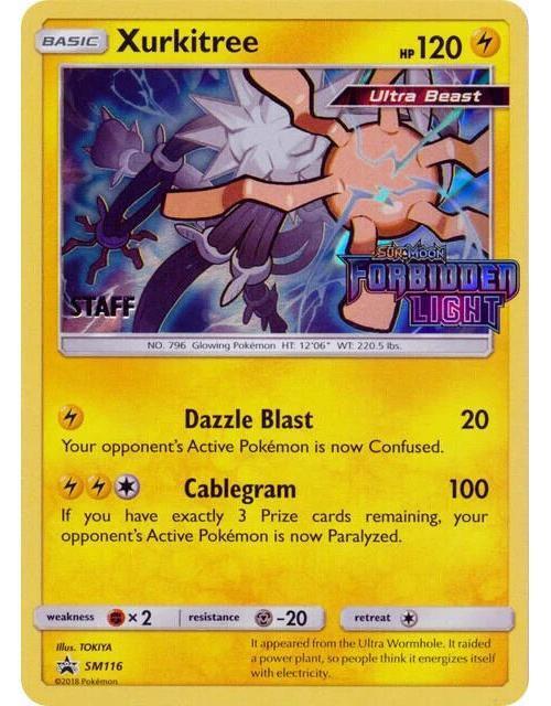 Xurkitree Staff SM116 Forbidden Light Prerelease Promo Holo Pokemon Card NM