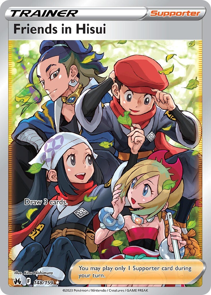 Friends in Hisui 148/159 Crown Zenith Full Art Trainer Pokemon Card Mint/NM