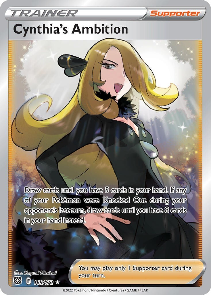 Cynthia's Ambition 169/172 Brilliant Stars Full Art Trainer Pokemon Card Mint/NM