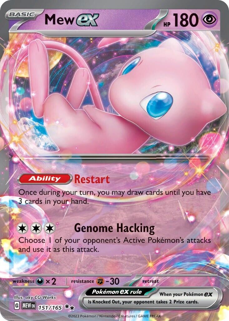 Mew ex 151/165 Scarlet & Violet Pokemon 151 Half Art Pokemon Card NM