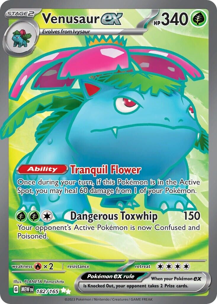 what pokemon set has 182 cards Venusaur ex 182/165 Full Art Scarlet & Violet – PokePhD