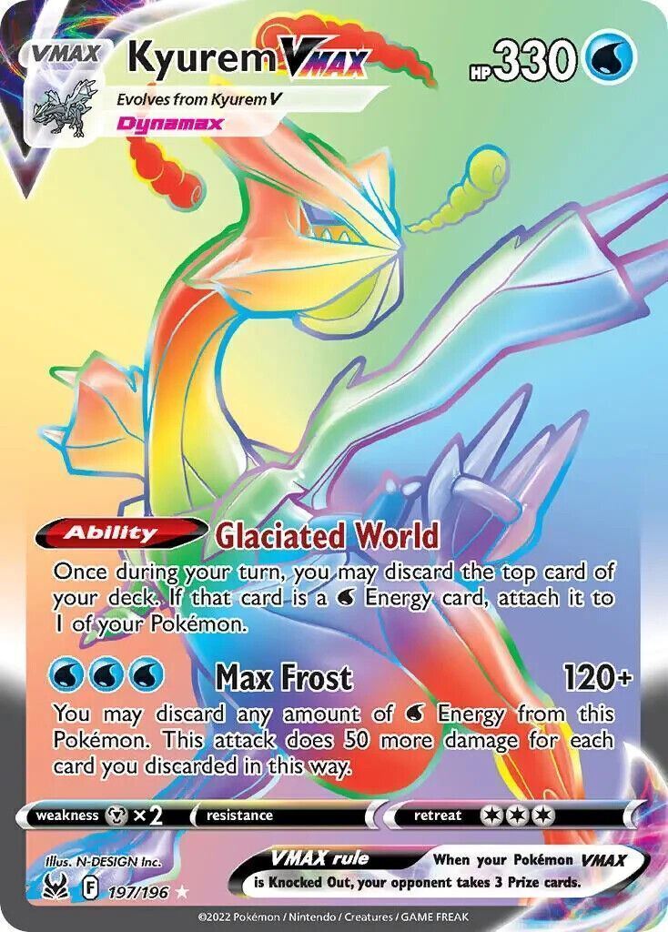 Kyurem VMAX 197/196 Lost Origin Secret Rare Pokemon Card Mint/NM