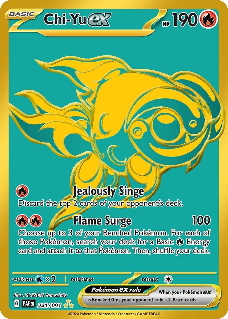 Chi-Yu ex 241/091 Scarlet & Violet Paldean Fates Hyper Rare Pokemon Card Mint/NM