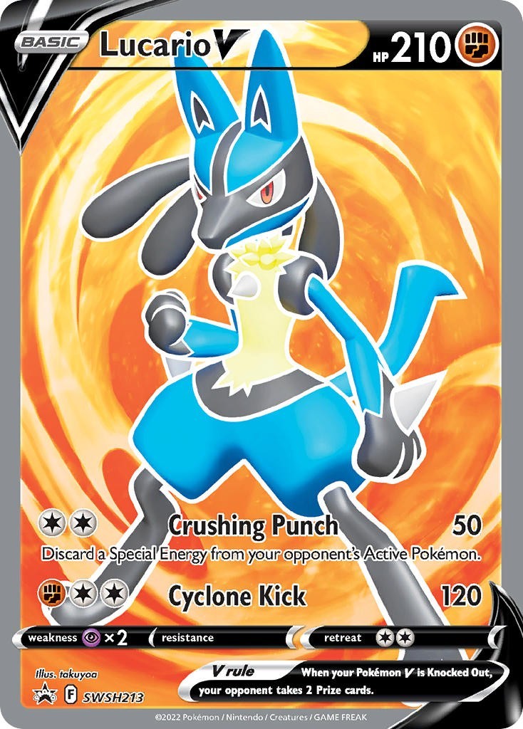 Lucario V Premium Collection Box SWSH213 Full Art Promo card near mint condition