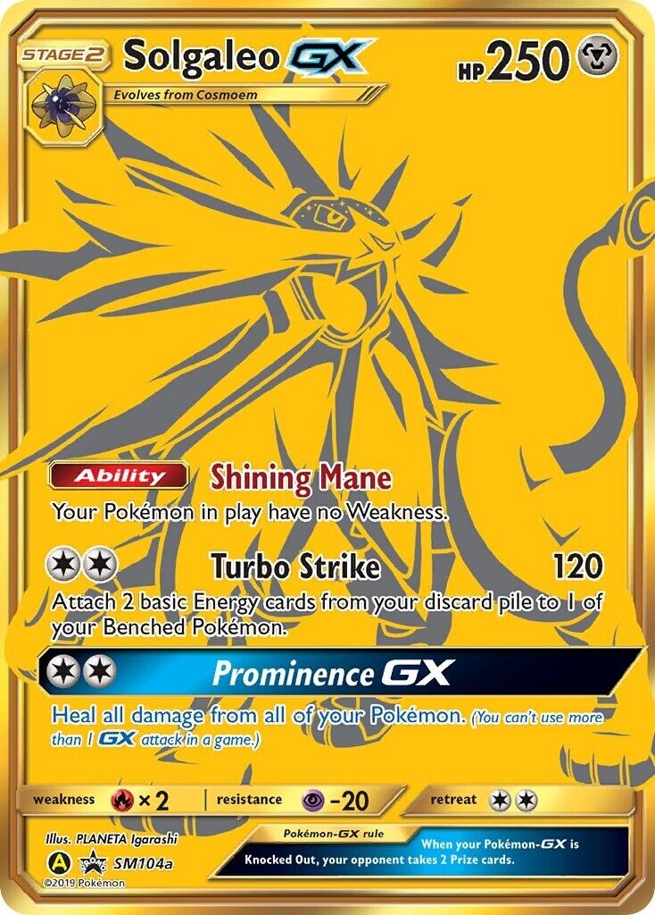 Solgaleo GX SM104a Hidden Fates Promo Full Art Pokemon Card Mint/NM