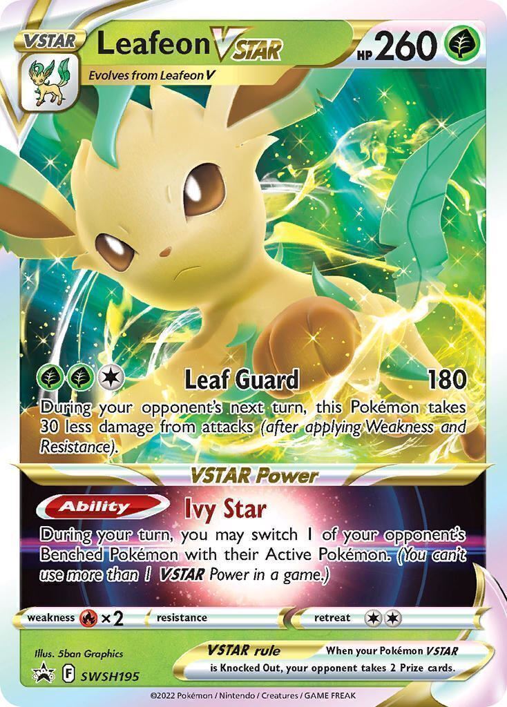 Leafeon VSTAR SWSH195 Full Art Black Star Promo Pokemon Card Mint/NM