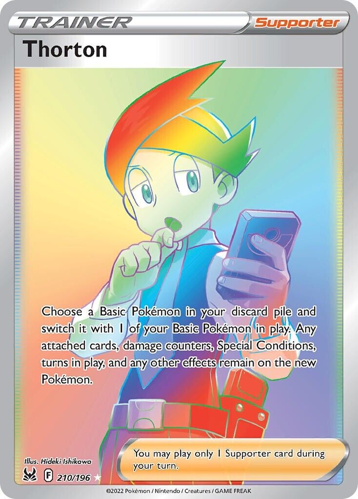 Thorton Trainer 210/196 Secret Rare Full Art Lost Origin PokePhD Thorton Trainer 210/196 Secret Rare Full Art Lost Origin PokePhD