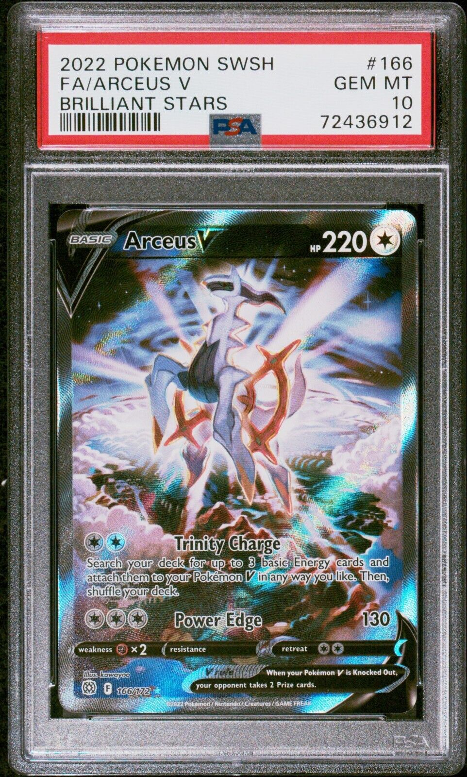 Arceus V 166/172 Brilliant Stars Alt Art PSA 10 Pokemon Card