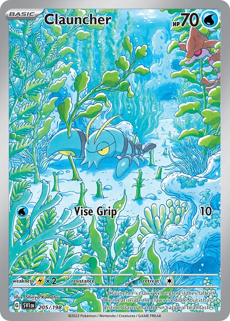 Clauncher 205/198 Scarlet & Violet Base Illustration Rare Pokemon Card NM