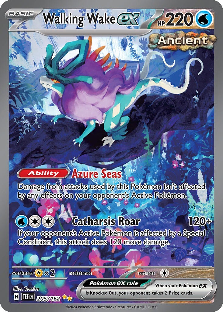 Walking Wake ex 205/162 S&V Temporal Forces Illustration Rare Pokemon Card NM