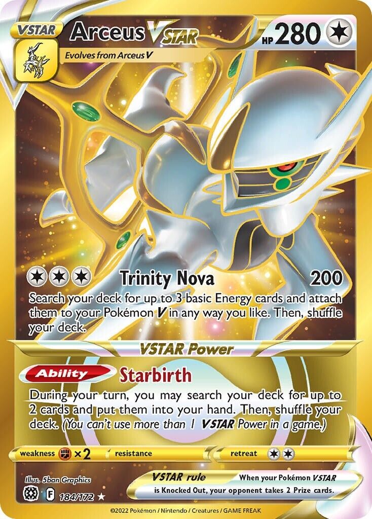 Arceus VSTAR 184/172 Secret Rare Brilliant Stars – PokePhD