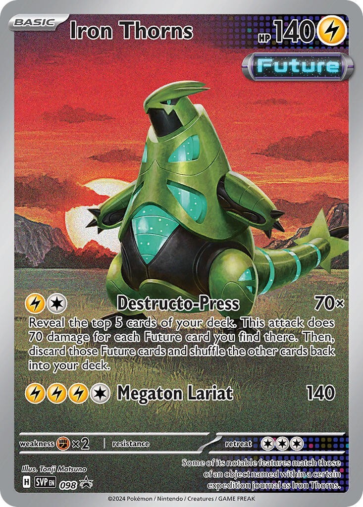 Iron Thorns SVP098 Temporal Forces Illustration Rare Promo Pokemon Card NM