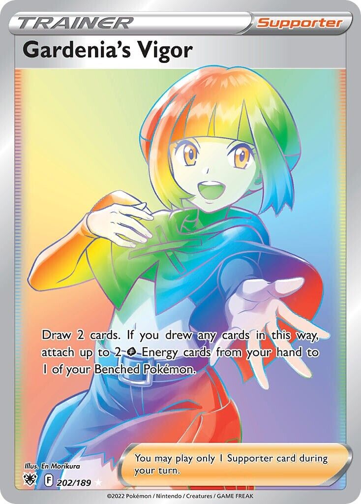 Gardenia's Vigor 202/189 Astral Radiance Secret Rare Trainer Pokemon Card NM