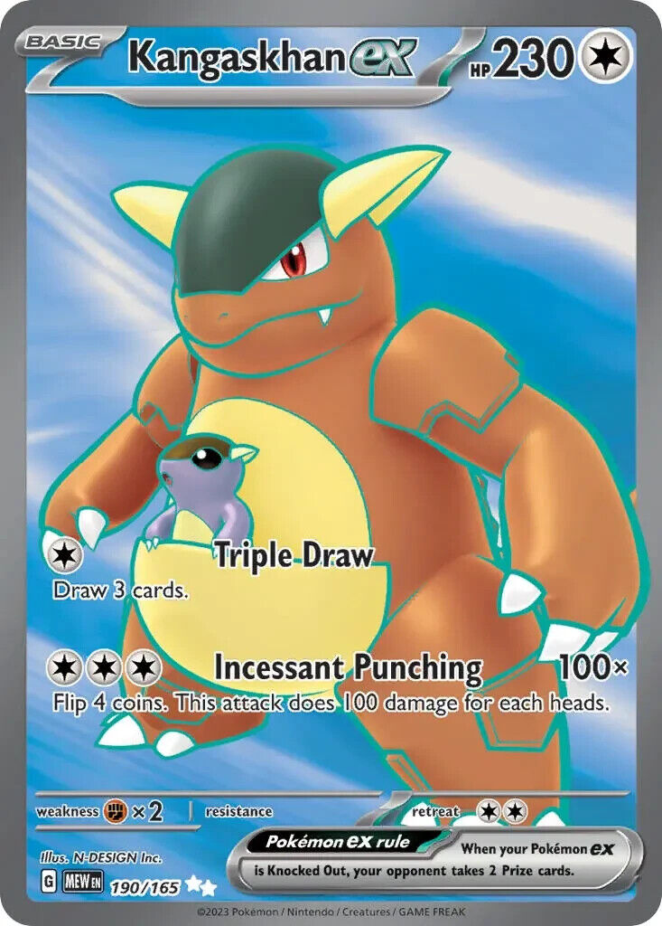 Kangaskhan ex 190/165 Scarlet & Violet Pokemon 151 Full Art Pokemon Card Mint/NM