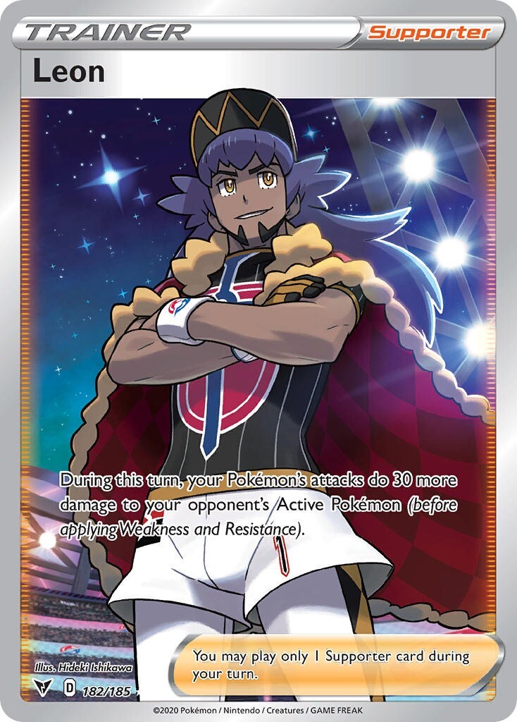Leon 182/185 Vivid Voltage Full Art Trainer Pokemon Card Mint/NM