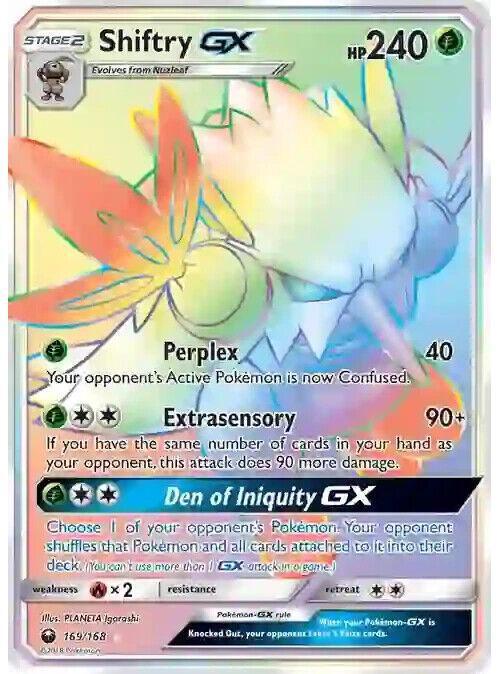 Shiftry GX 169/168 SM Celestial Storm Secret Rare Pokemon Card Mint/NM