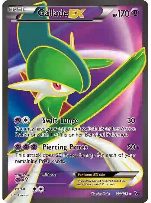 Gallade EX 99/108 XY Roaring Skies Full Art Pokemon Card LP