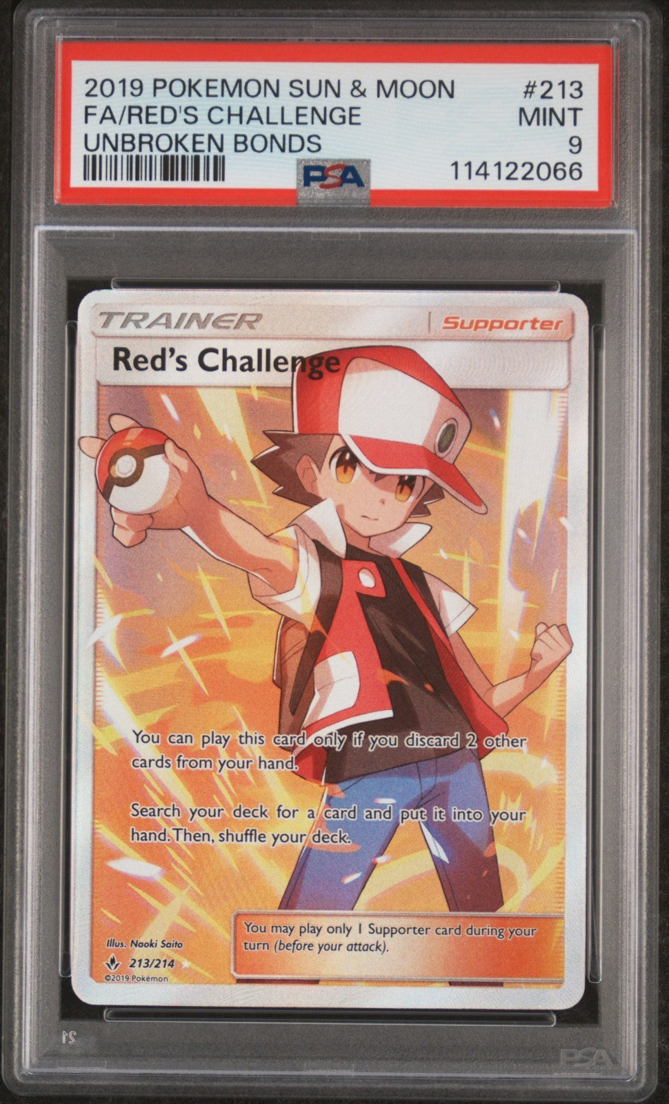 Red's Challenge S&M Trainer 213/214 Full Art Unbroken Bonds PokePhD Red's Challenge S&M Trainer 213/214 Full Art Unbroken Bonds PokePhD