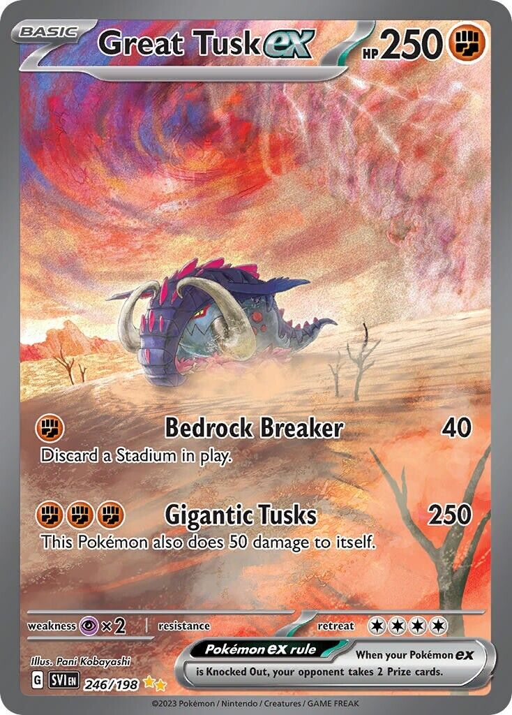 Great Tusk ex 246/198 Scarlet & Violet Base Pokemon Card Mint/NM