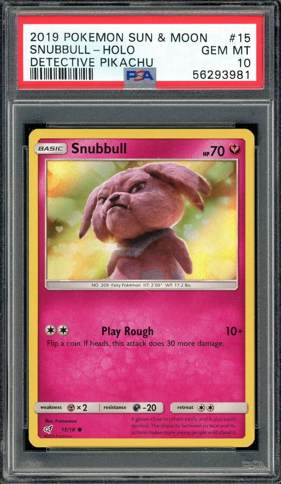 pokemon snubbull card Snubbull 15/18 Holo Detective Pikachu – PokePhD