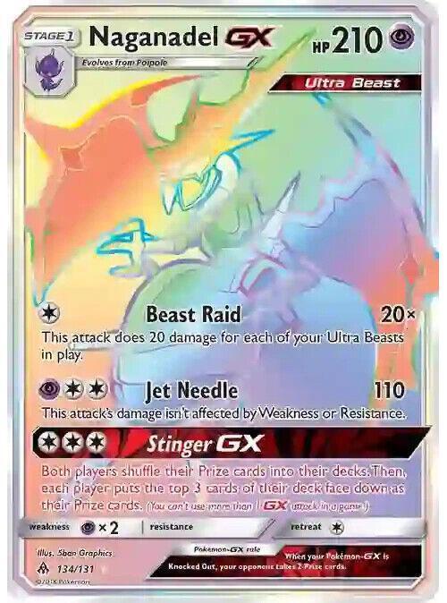 Naganadel GX 134/131 SM Forbidden Light Secret Rare Pokemon Card Mint/NM