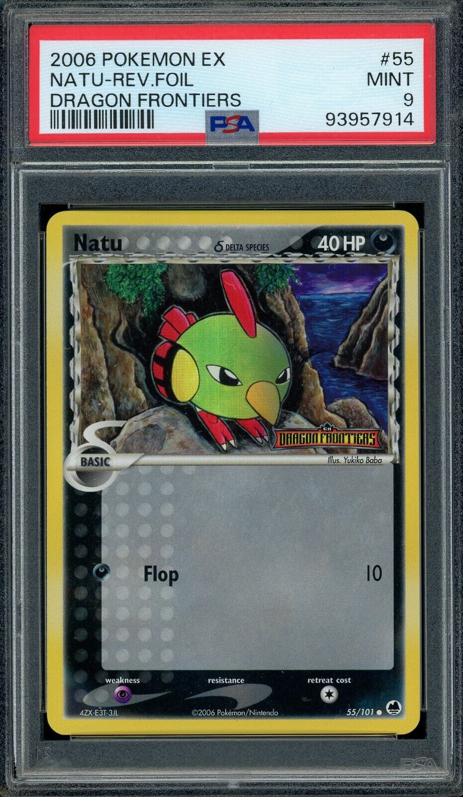 Natu 55/101 EX Dragons Frontiers Reverse Holo Stamped PSA 9 Pokemon Card