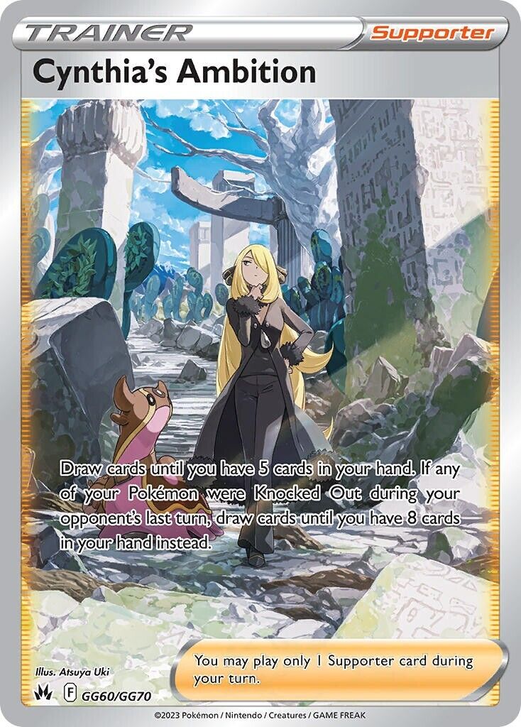 Cynthia GG66/GG70 Crown Zenith Galarian Gallery Full Art Pokemon Card NM