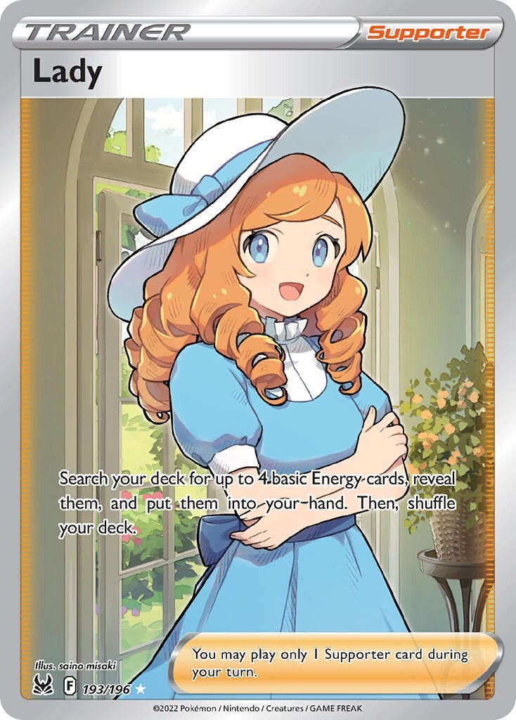 Lady 193/196 Lost Origin Full Art Trainer Pokemon Card Mint/NM