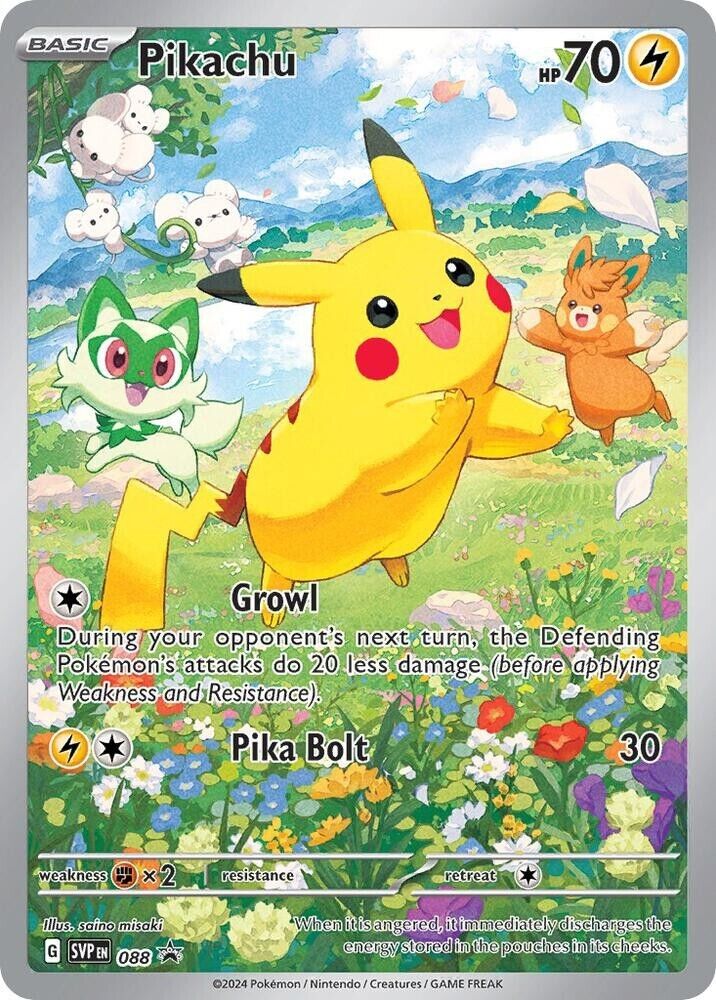 Pikachu SVP 088 Illustration Rare Paldea Adventure Promo Pokemon Card NM