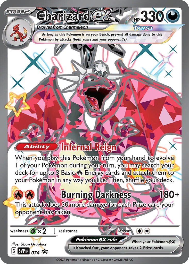 Charizard ex SVP074 Full Art Black Star Promo Pokemon Card NM