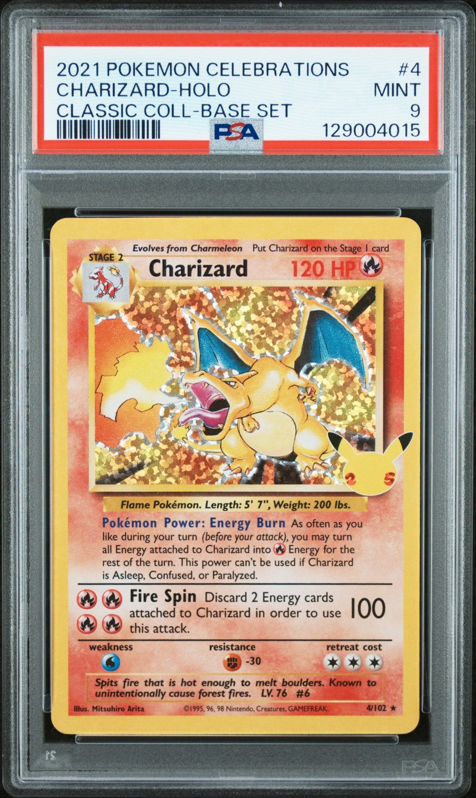 Charizard Base Set 4/102 Classic Collection Holo Celebration – PokePhD