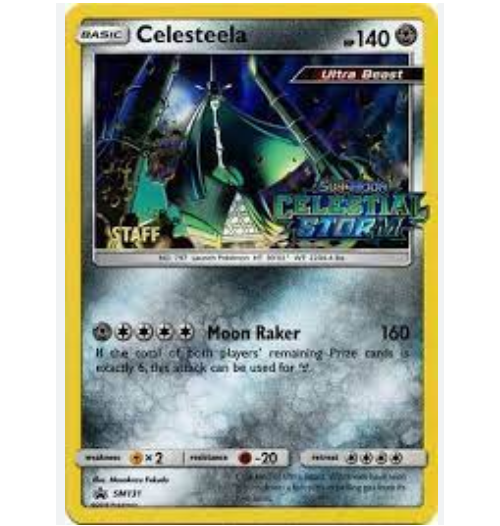 Celesteela Staff SM31 Celestial Storm Prerelease Promo Holo Pokemon Card NM