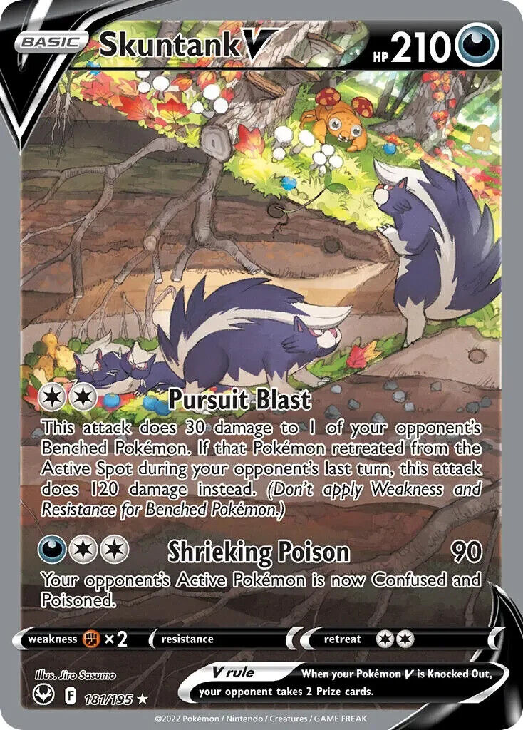 Skuntank V 181/195 Silver Tempest Alt Art Pokemon Card Mint/NM