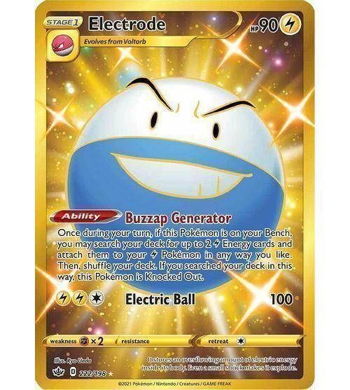Electrode 222/198 Chilling Reign FA Secret Rare Pokemon Card Mint/NM Pack Fresh