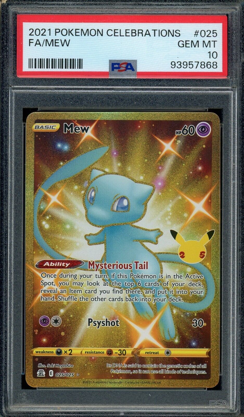 Mew 25th Anniversary 025/025 Secret Rare Celebrations PokePhD Mew 25th Anniversary 025/025 Secret Rare Celebrations PokePhD