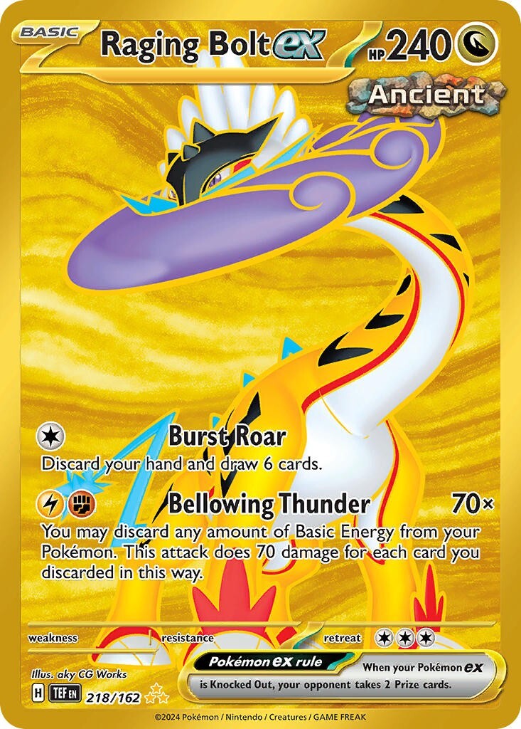 Raging Bolt ex 218162 S&V Temporal Forces Secret Rare Pokemon Card Mint/NM