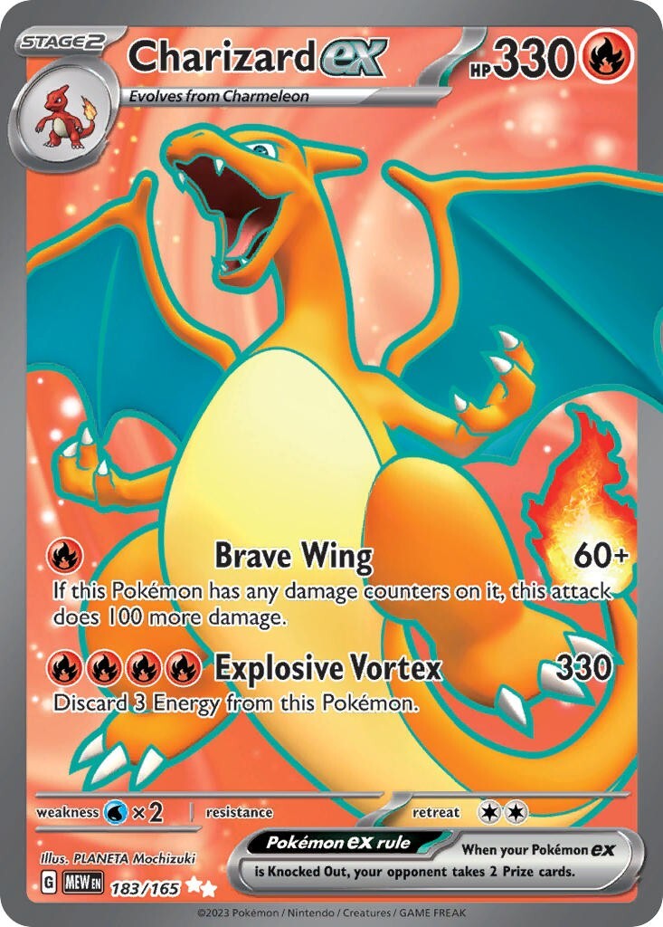 Charizard ex 183/165 Scarlet & Violet Pokemon 151 Full Art Pokemon Card NM
