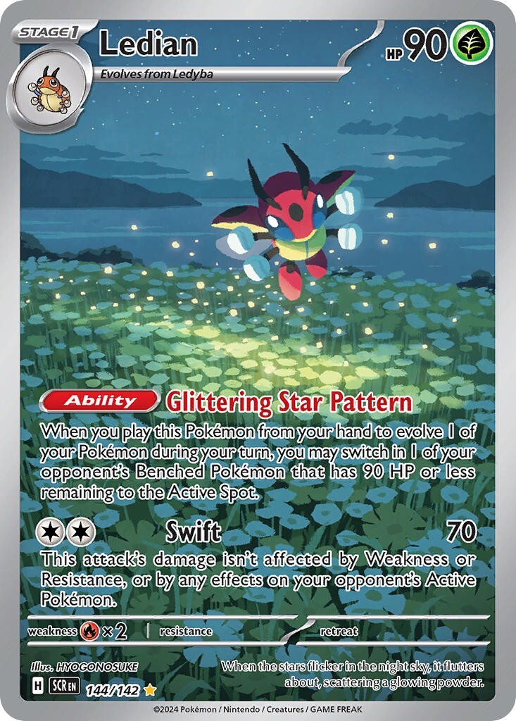 Ledian 144/142 S&V Stellar Crown Illustration Rare Pokemon Card NM