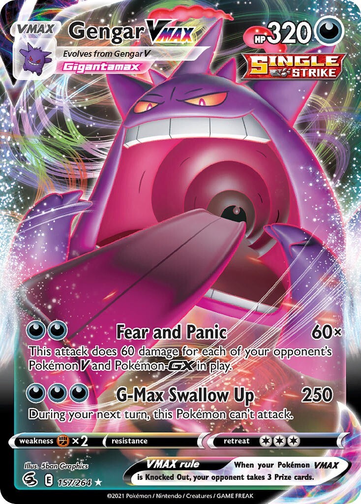Gengar VMAX 157/203 Fusion Strike Full Art Pokemon Card Mint/NM