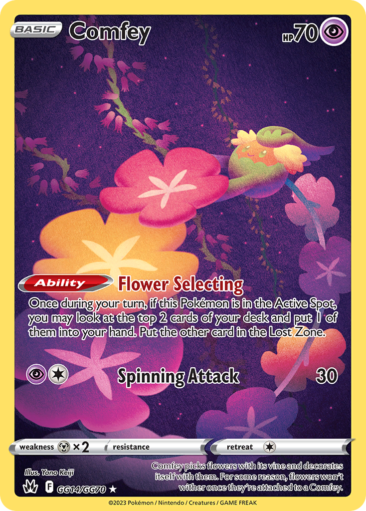 Comfey GG14/GG70 Crown Zenith Galarian Gallery Pokemon Card NM