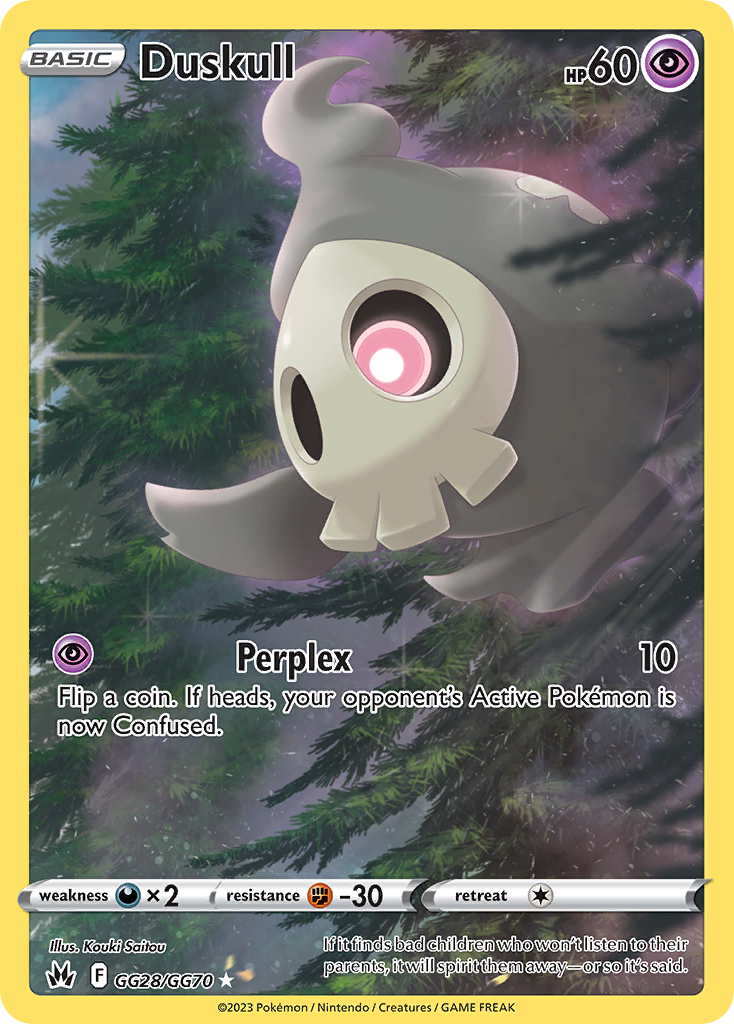Duskull GG28/GG70 Crown Zenith Galarian Gallery Pokemon Card NM