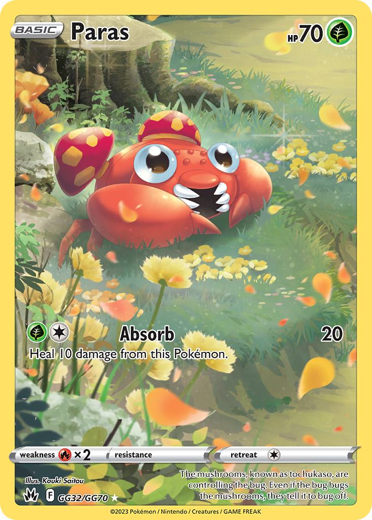 Paras GG32/GG70 Crown Zenith Galarian Gallery Pokemon Card NM