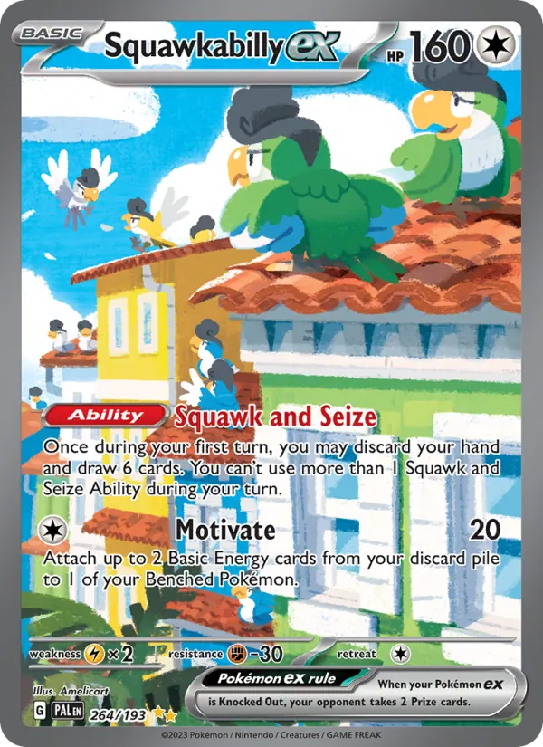 Squawkabilly ex 264/193 Paldea Evolved Special Illustration Rare Pokemon Card NM