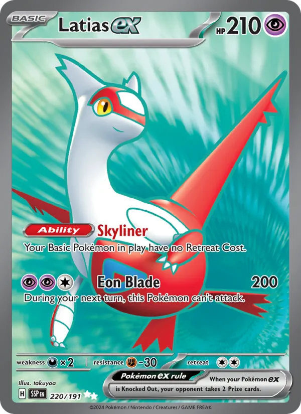 Latias ex 220/191 Surging Sparks Full Art Pokemon Card NM