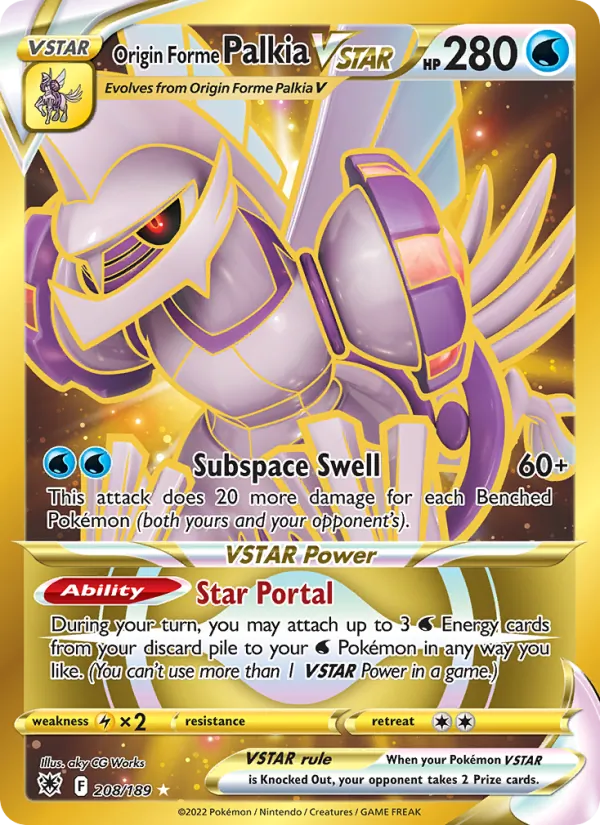 Origin Forme Palkia VSTAR 208/189 Astral Radiance Secret Rare Pokemon Card NM
